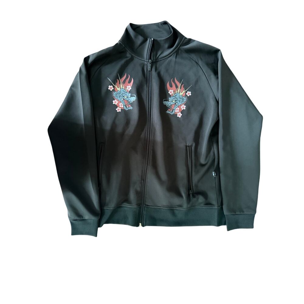 tokidoki TKDK Dragon Track Jacket Mens Large Black Los Angeles Geisha NWOT Rare!